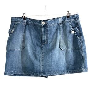 Faded Glory Women's Plus Size Y2K Vintage Denim Skort Size 24W 24